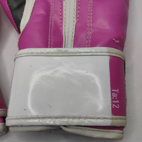 Women's Ta12 Everlast Pink Vegan Leather 12oz Boxing Gloves Training Gym Cardio - Picture 5 of 10